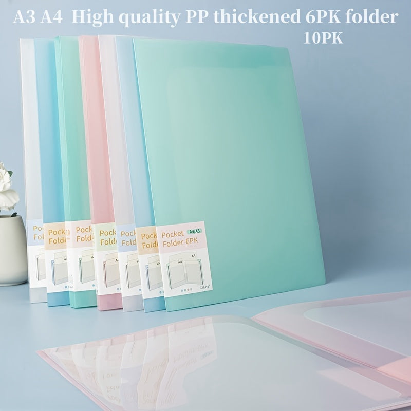 5pcs Waterproof A3 A4 Size File Bag, Transparent Insert Bag Mixing, 6PK 10PK