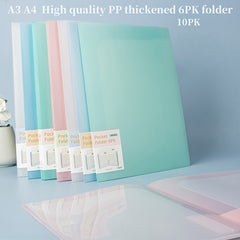 5pcs Waterproof A3 A4 Size File Bag, Transparent Insert Bag Mixing, 6PK 10PK