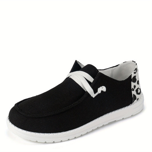Women's Casual Canvas Shoes Lace Up Low Top Slip On Loafers