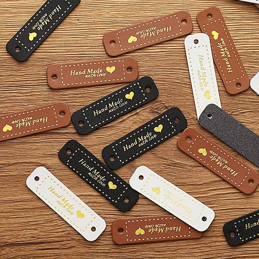 30pcs PU Leather Label Stitching Label DIY Sewing Label