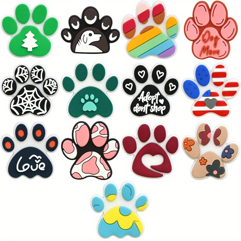 8Pcs Dog Paw Print Pencil Clips PVC Fun Holiday Party Decorations