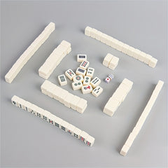 Compact Mahjong Set 144 Tiles w/ Storage Box for Travel & Home Play