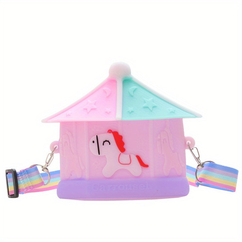 Kids Silicone Coin Purse House Shape Shoulder Bag