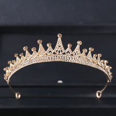 Golden Stunning Crystal Wedding Tiara Vintage Bridal Crown Stone Wedding Crown