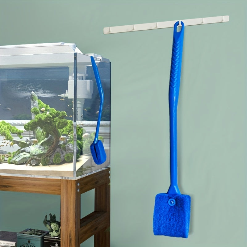 Double Sided Fish Tank Sponge Brush for Easy Algae Scraper & Glass Cleaning