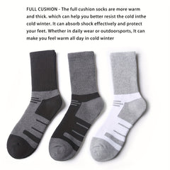 6 Pairs Men's Moisture Wicking Hiking Socks - Cushioned Crew Socks
