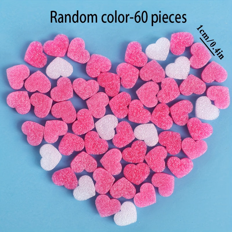 60pcs Heart-shaped Filling Material Pearl Cotton Lining