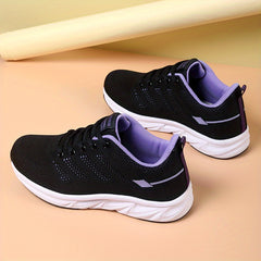 Women's Lace-up Breathable Sporty Running Shoes Lightweight Mesh Sneakers