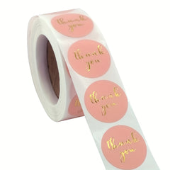 500pcs Bronzing Thank You Adhesive Sticker Label 1 Inch Gift Pack