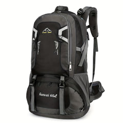 60L Large Capacity Hiking Backpack Waterproof Sports Bag with Headphone Hole