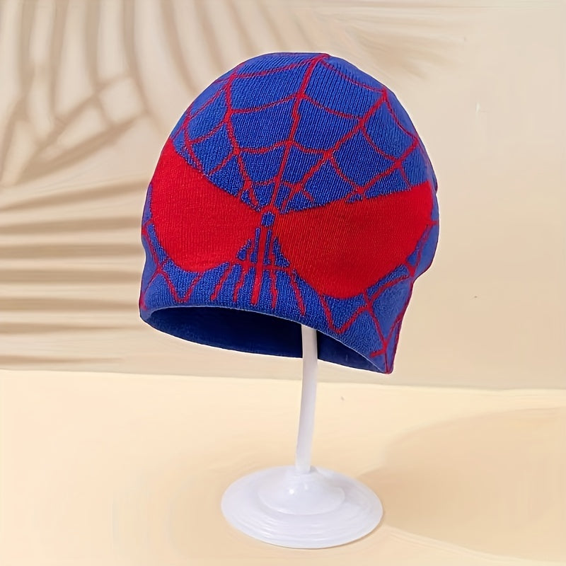 Spider Web Jacquard Beanie Y2K Knitted Skull Cap Hip Hop Unisex