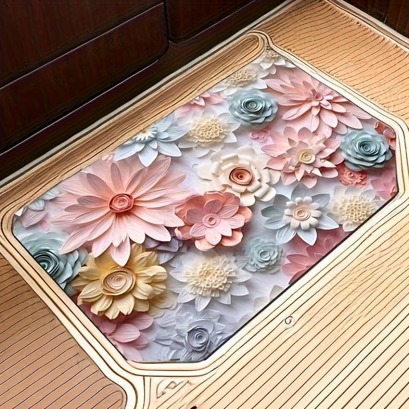 3D Flower Floor Mat Toilet Absorbent Non-slip Foot Mat Carpet