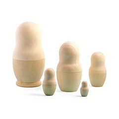 5pcs DIY Hand painted Wooden Nesting Dolls Set