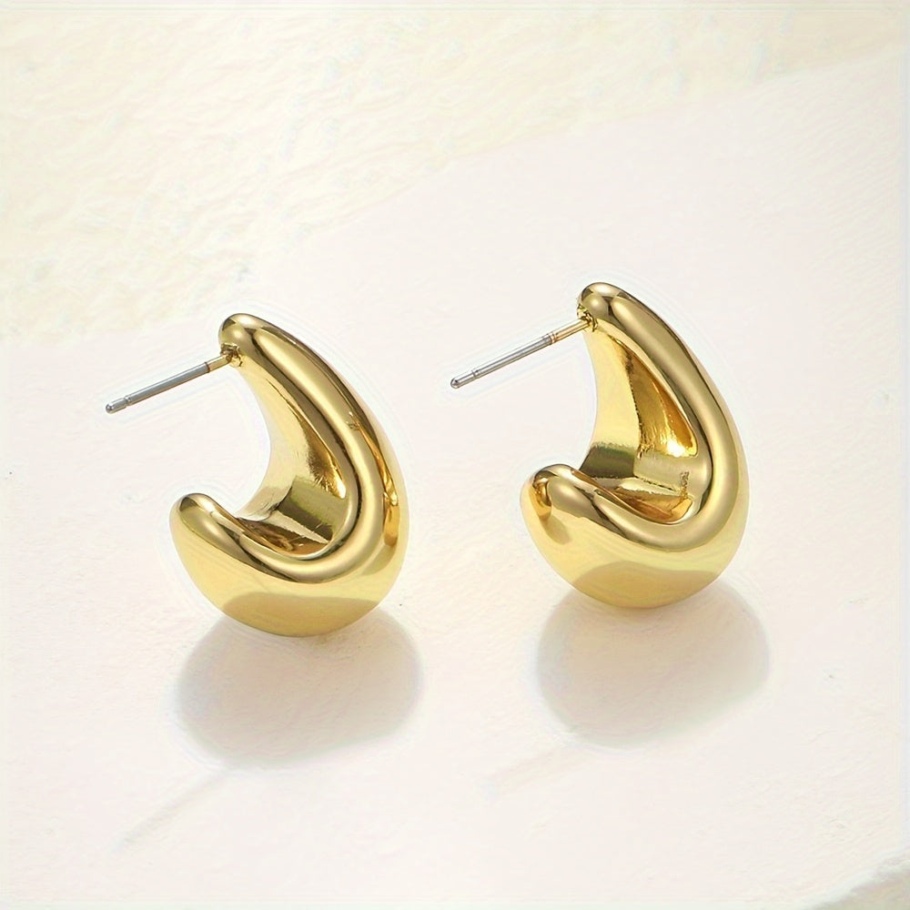 C Shaped Water Drop Women's Earrings