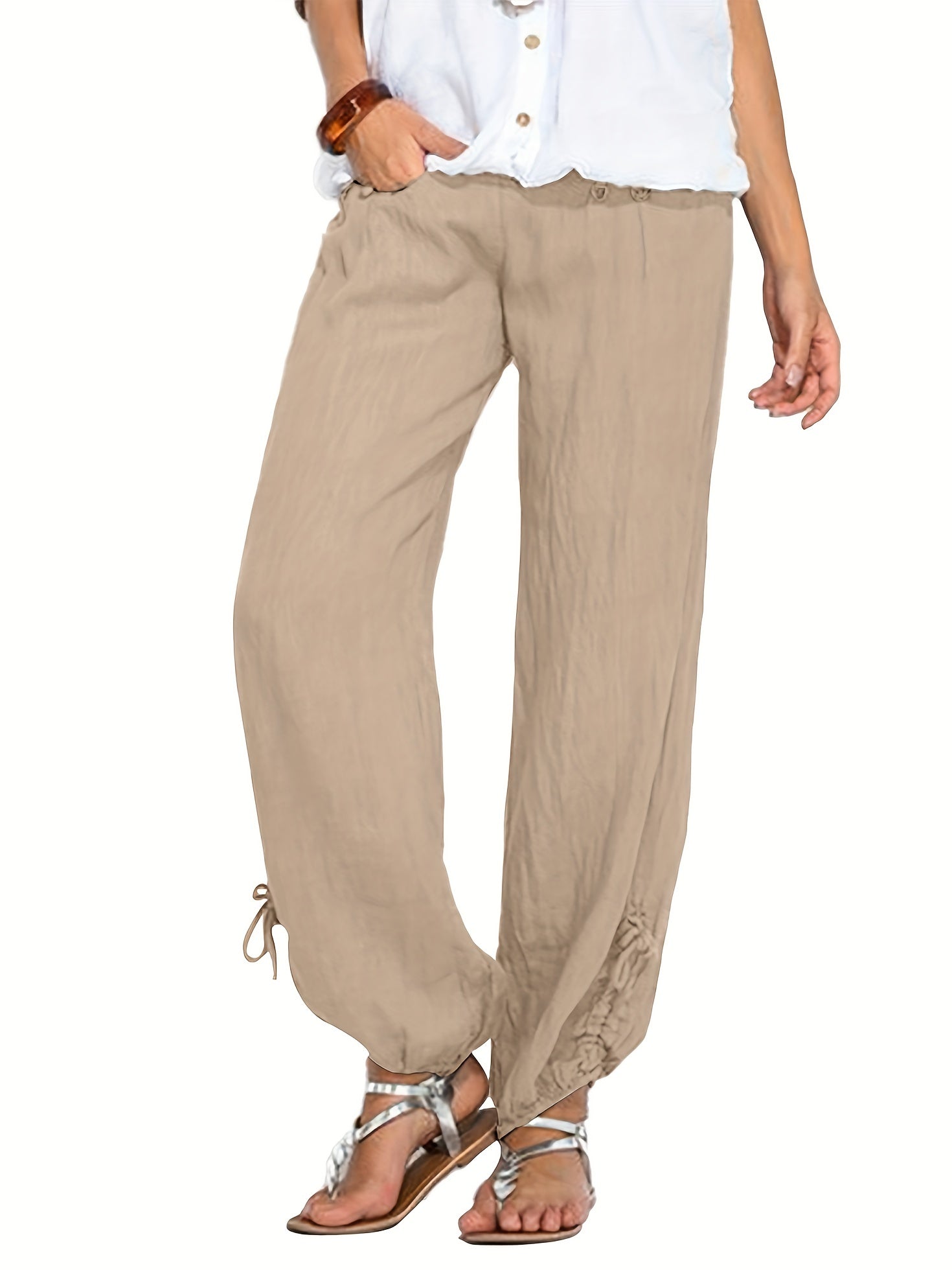 Women's Wide Leg Casual Pants with Pockets