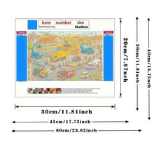Colorful City Themed Diamond Painting Kit for Adults