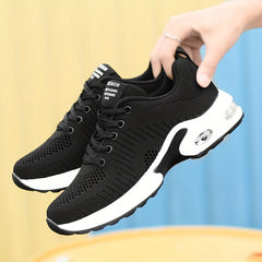 Women's Air Cushion Running Shoes Breathable Lace Up Sneakers