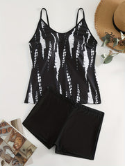 Tie Dye Cami Tankini Set Women's Swimwear