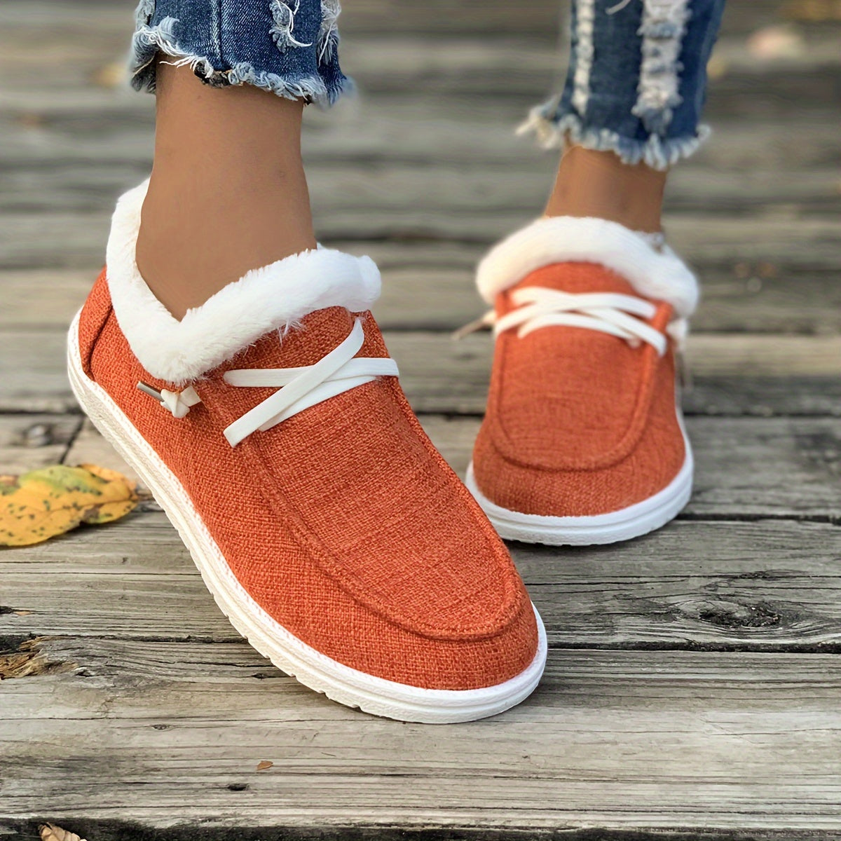 Winter Warm Flats Thermal Snow Boots Faux Fur Plush Lined Slip On Shoes