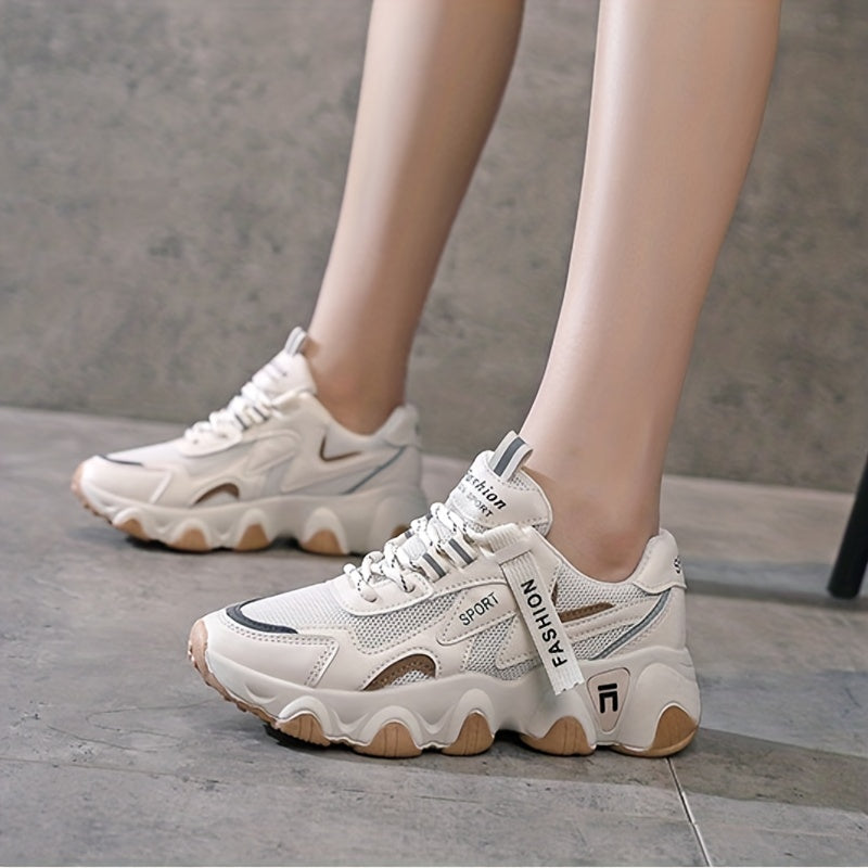 Women's Colorblock Mesh Sneakers Breathable Soft Sole Shoes