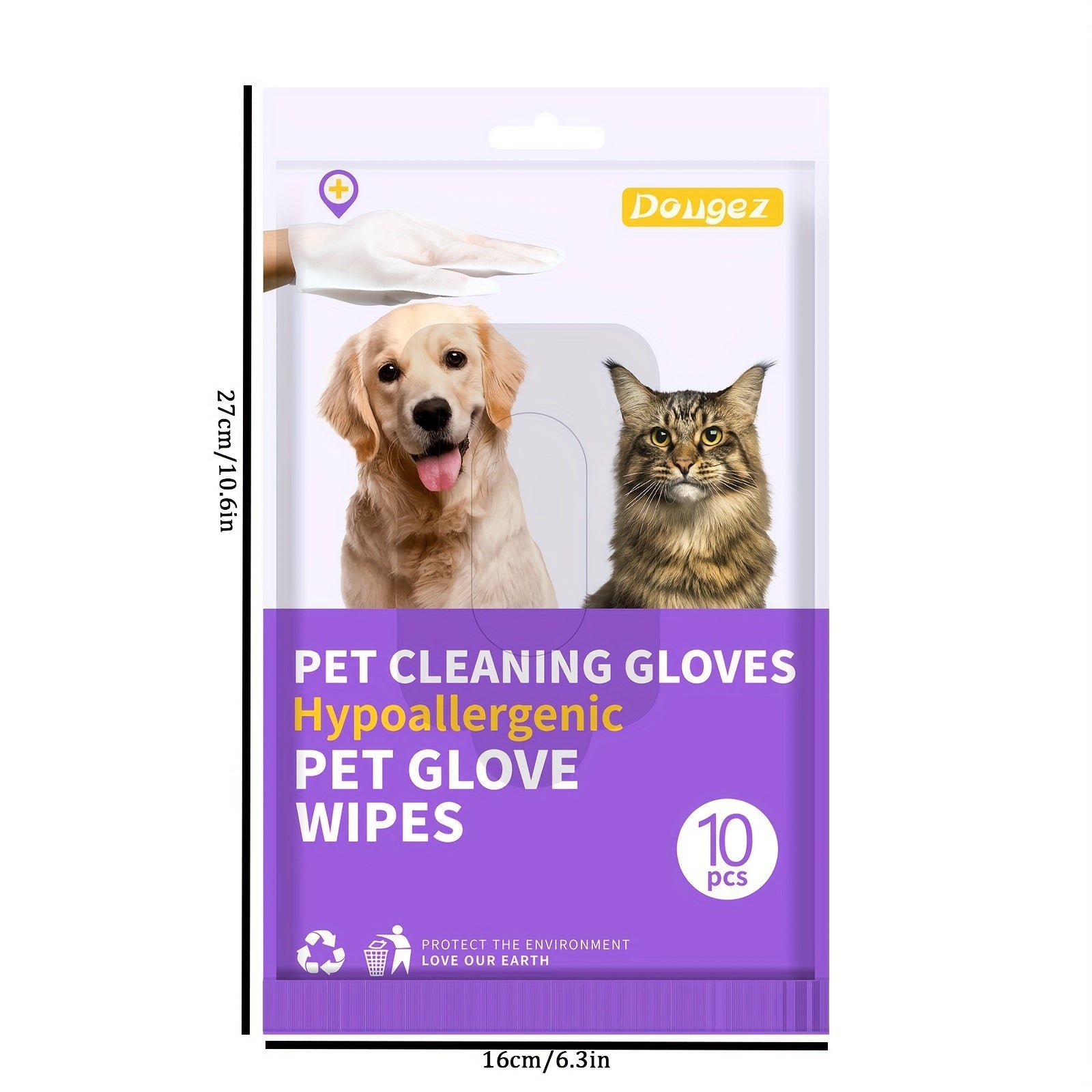 Pet Glove Cleaning Wet Wipes Deodorizing Cat Dog Stain Remover 10pcs
