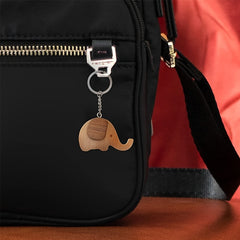 Elephant Cartoon Keychain Wooden Phone Holder Backpack Pendant