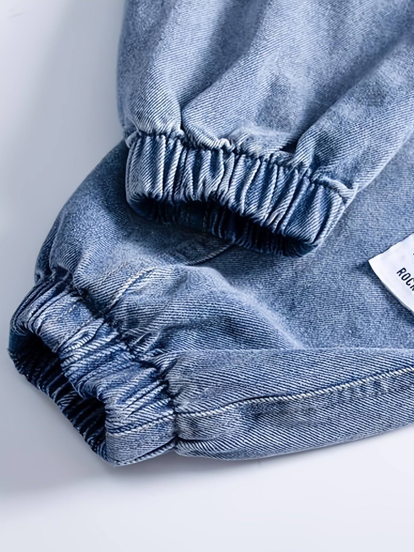 Boys Tapered Cargo Denim Jeans Elastic Waist Kids Clothes