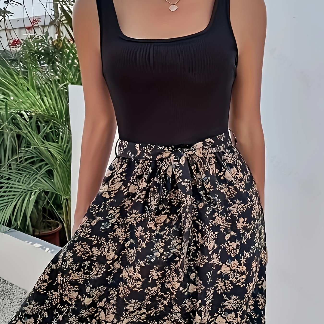 Floral Print Tank Dress Casual Sleeveless Dress Women's Clothing