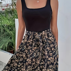 Floral Print Tank Dress Casual Sleeveless Dress Women's Clothing
