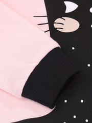 Kid's 2pcs Pajamas Cartoon Cat Print Set