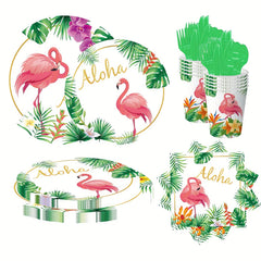 10pcs Flamingo Theme Party Decoration Set - Summer Party Supplies