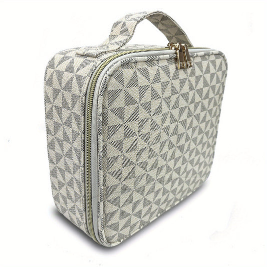 Windmill Pattern Makeup Bag Cosmetic Bag with Adjustable Dividers
