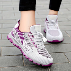 Women's Soft Sole Lace-up Mesh Running Shoes For Outdoor Sports