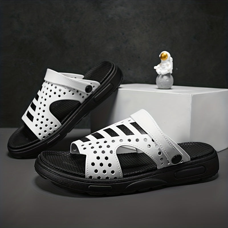 Men's Hollow Out Non Slip Platform Slides Comfortable Cloud Slides