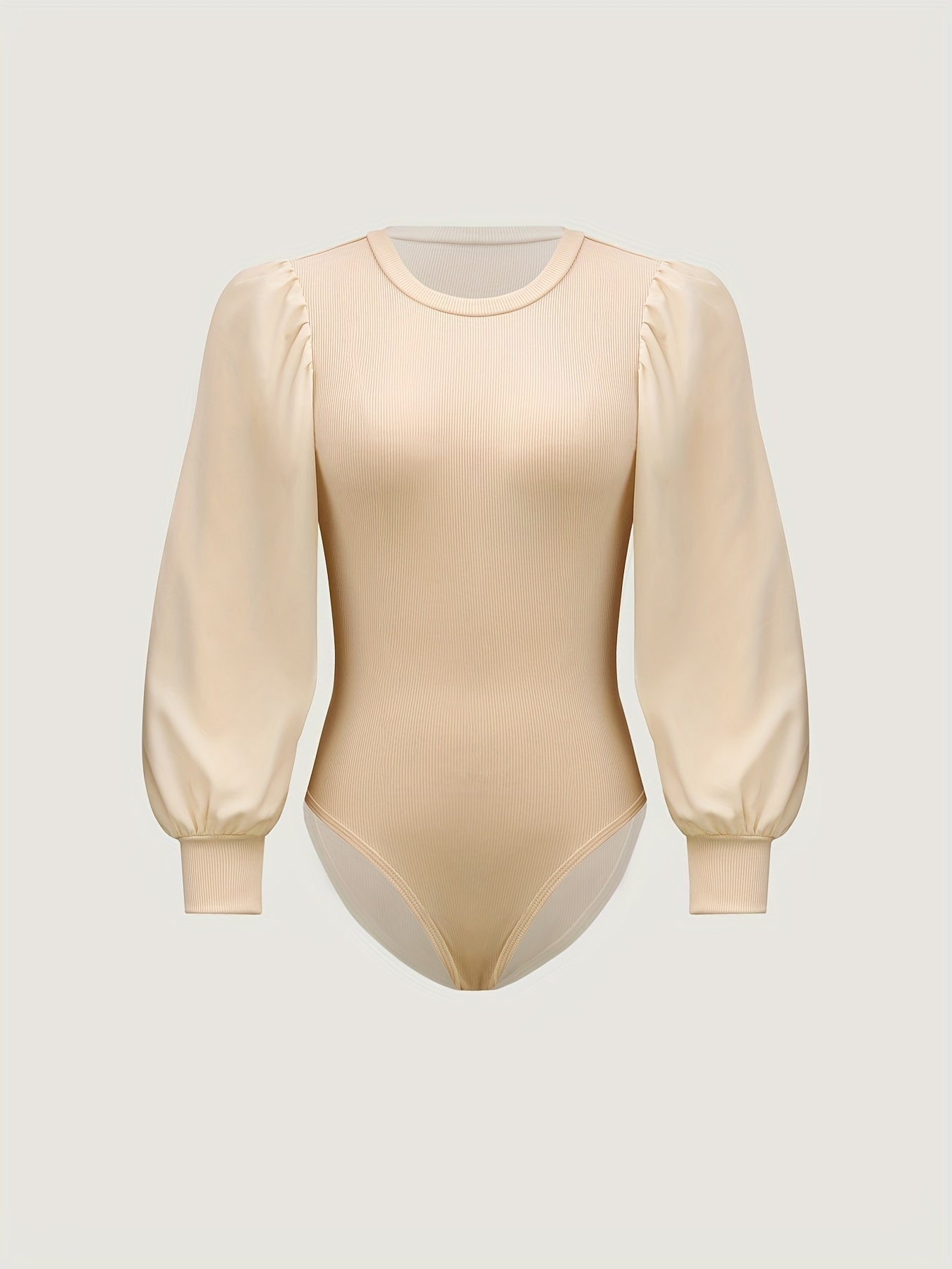 Lantern Sleeve Slim Bodysuit Casual Bodysuit