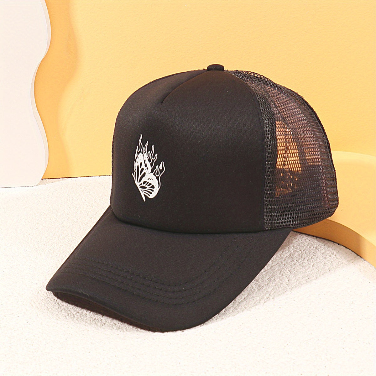 Butterfly Print Trucker Hat Mesh Baseball Cap Lightweight Sunshade Dad Hats