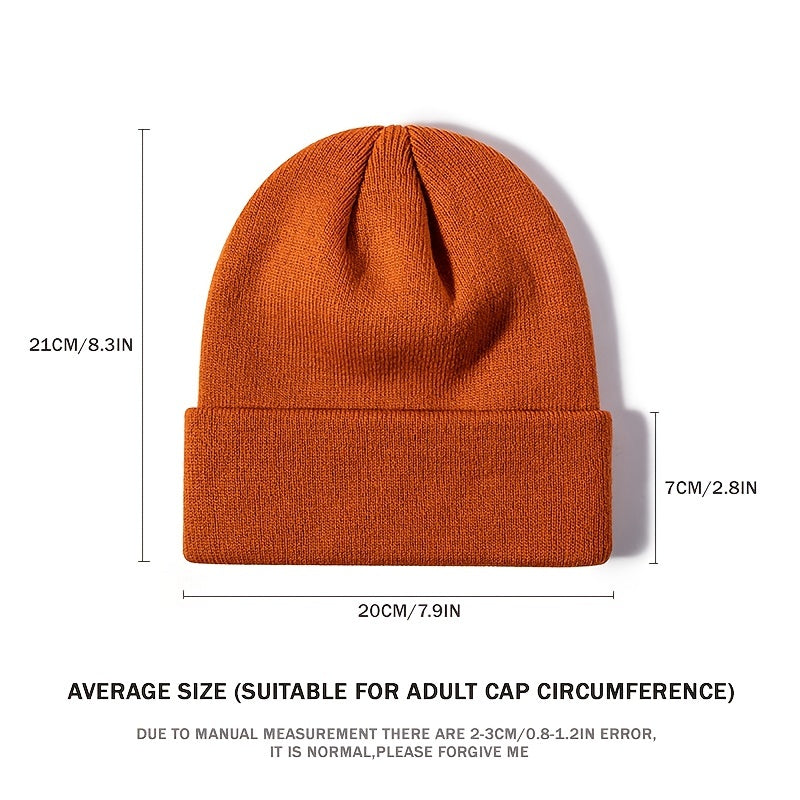 Street Knitted Hat Couple Models Warm Solid Outdoor Beanie
