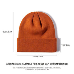 Street Knitted Hat Couple Models Warm Solid Outdoor Beanie