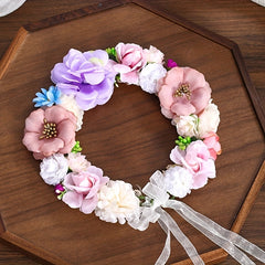Girls Flower Wreath Headband Princess Hair Accessory for Beach Vacation