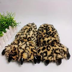 Cozy Plush House Slippers Funny Claw Shoes Men Women Winter Indoor