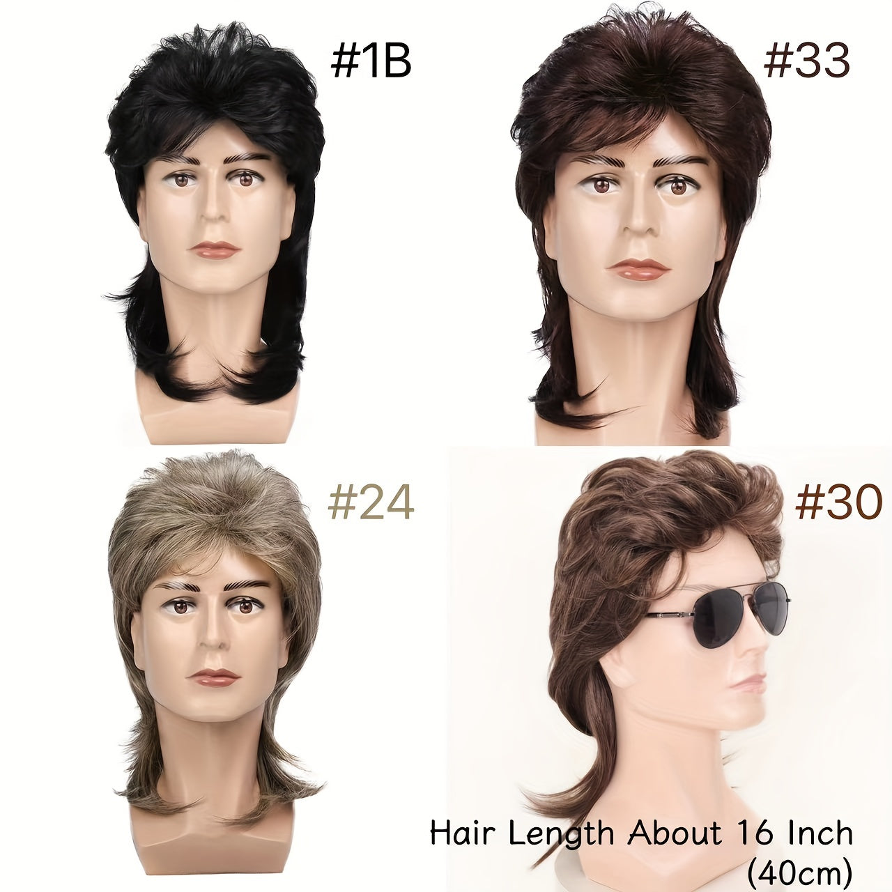 Vintage Long Straight Wig Funky Punk Style for Men