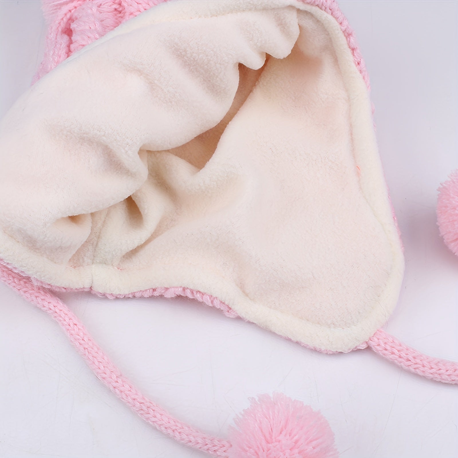 Kids Knitted Thermal Beanie Hat & Scarf Set - Winter Yarn Pom Pom Hat Scarf Set