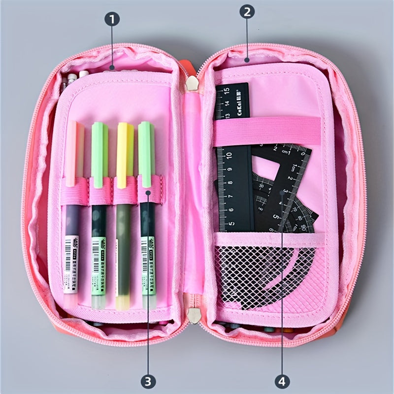 Large Capacity Canvas Pencil Bag School Supplies Storage Bag