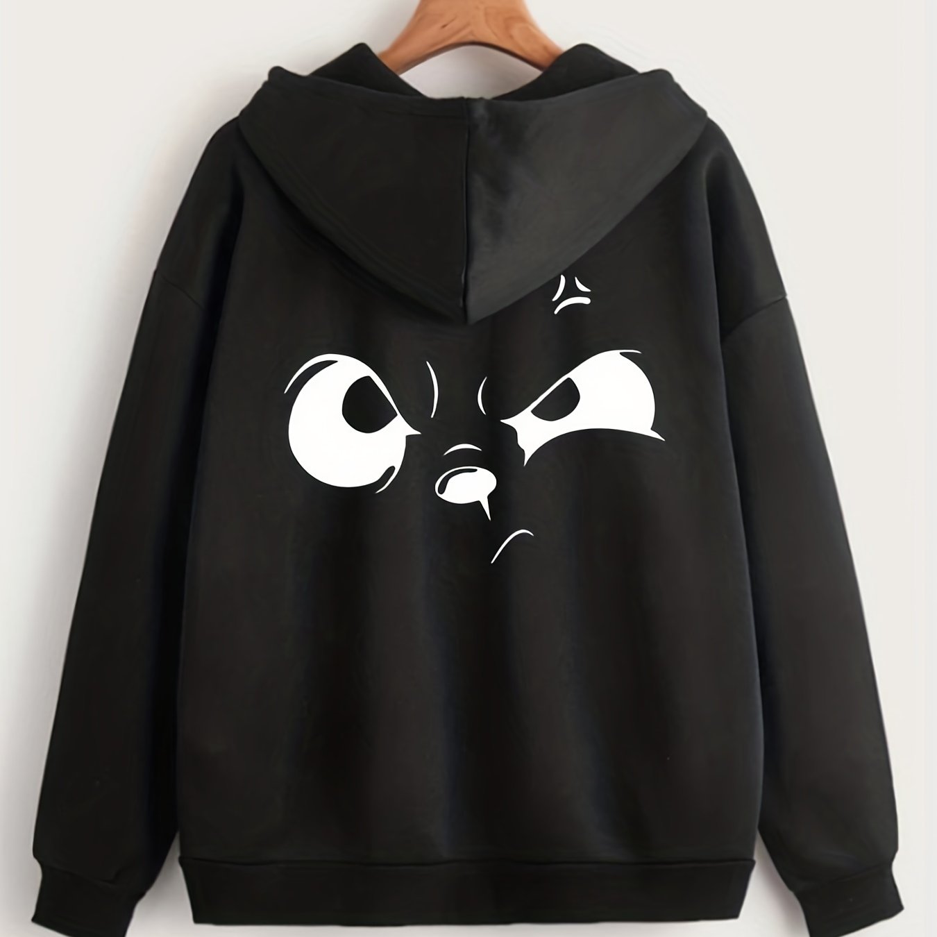 Graphic Print Zip Up Hoodie Long Sleeve Drawstring Hoodies