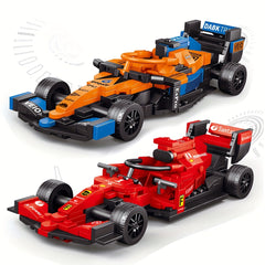 F1 Racing Red Sports Car Building Blocks for Kids, Birthday Gift
