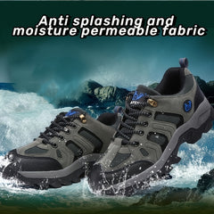 Men's Plus Size Low Top Hiking Boots Comfy Non Slip Lace Up Shoes