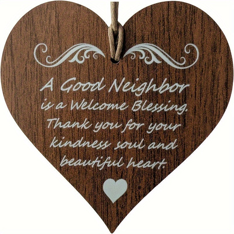 Kindness Soul & Heart Wooden Heart Hang Tag Sign Gift for Neighbor