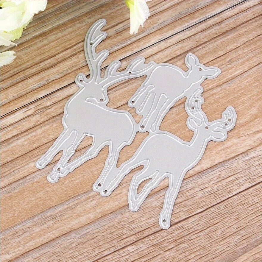 1pc 3 Deers Metal Cutting Dies Stencil for Card Making DIY Scrapbooking