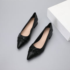 Women's Low Heel Pointed Toe Slip On Shoes Soft Sole Block