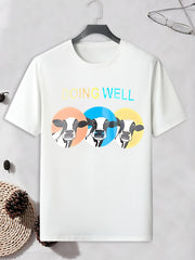 Men's Cow Print T-shirt Active Breathable Tee